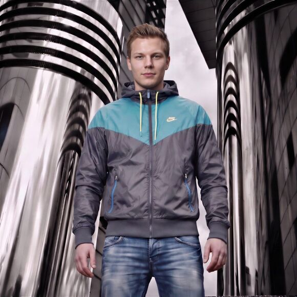 Nike Other - Nike Vintage Rare Windrunner Windbreaker Jacket Green Blue Teal Nylon S